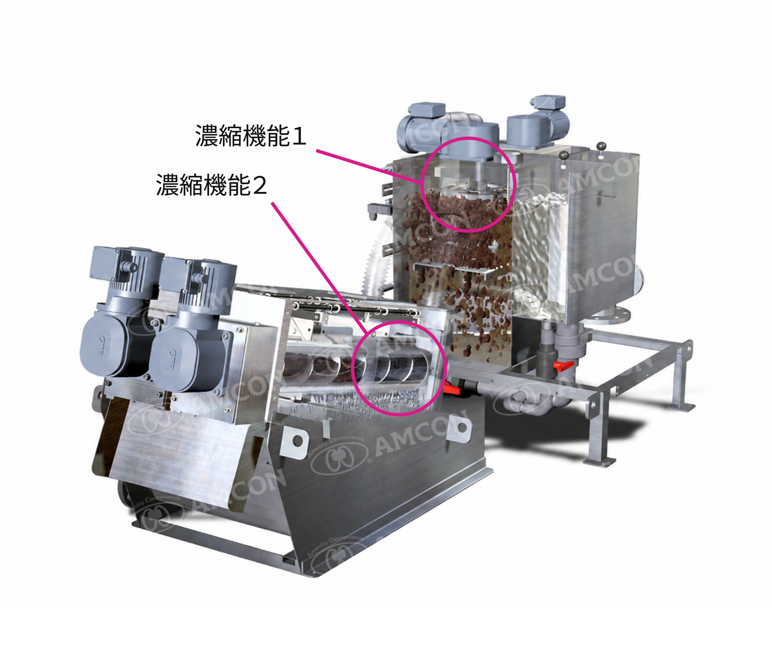 汚泥脱水機の濃縮機部分